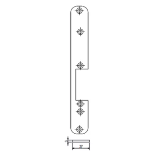 Tétière inox bout rond gauche GROOM pour GRS700 - GRS742543