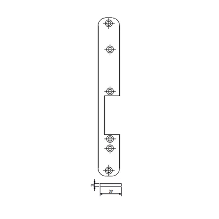 Tétière inox bout rond gauche GROOM pour GRS700 - GRS742543