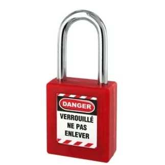 Cadenas de consignation rouge THIRARD anse inox Ø4.76 Largeur 40 mm avec 1 clé varié - 005338RD