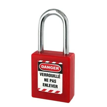 Cadenas de consignation rouge THIRARD anse inox Ø4.76 Largeur 40 mm avec 1 clé varié - 005338RD