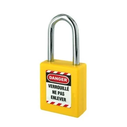 Cadenas de consignation jaune THIRARD anse inox Ø4.76 Largeur 40 mm avec 1 clé varié - 005338YL