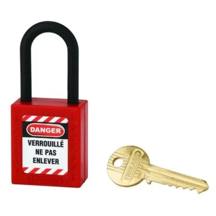 Cadenas de consignation rouge THIRARD anse nylon Ø6 Largeur 40 mm avec 1 clé varié - 005238RD