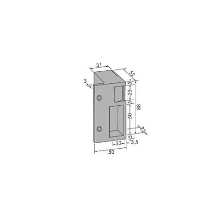 Gâche horizontale 12V à établissement JPM Contact stationnaire - Droite - 10111B-01-1A