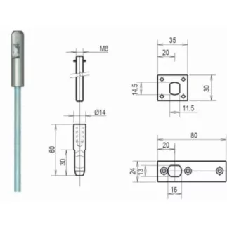 Tringles TEG complet 837 METALUX pour serrures 2 et 3 points - F15837SG00