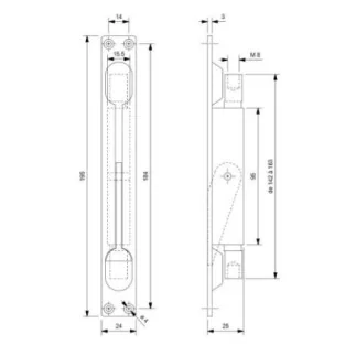 Verrou à levier à encastrer double action SEVAX - 860422