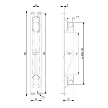 Verrou à levier à encastrer double action SEVAX - 860422