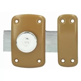 Verrou à bouton YALE Ø cylindre 23 mm longueur 30 mm - Marron doré - YV10 - 16381000