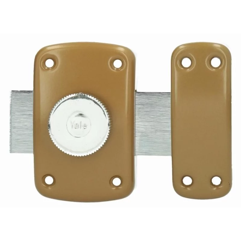 Verrou à bouton YALE Ø cylindre 23 mm longueur 30 mm - Marron doré - YV10 - 16381000