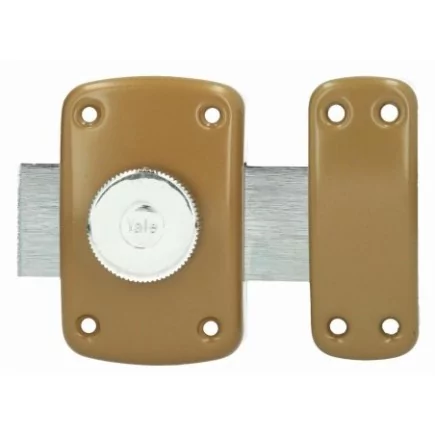 Verrou à bouton YALE Ø cylindre 23 mm longueur 30 mm - Marron doré - YV10 - 16381000