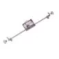 Espagnolette D203 DEVISMES - Acier brut - Axe 20mm - Tringle 1.6m - Gauche - 12383002G