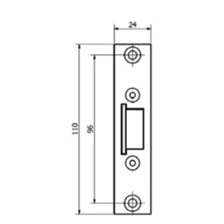 Serrure opposée réversible GROOM pour GRS700 - tétière inox bout carré - GRS731312