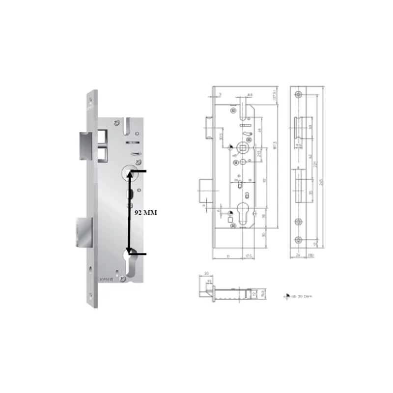 Coffre 1 point P/24 têtière U24x6 Axe 35 KFV - 3309963