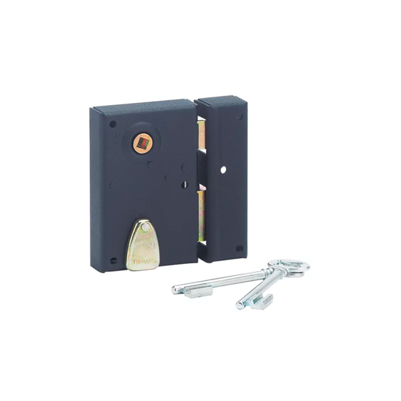 Serrure verticale noir époxy 70x110 mm THIRARD à pêne dormant 1/2 tour - Droite - 000131