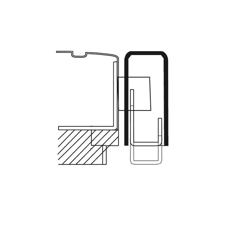 Gâche en applique blanc VACHETTE pour porte à recouvrement - droite - 14708000