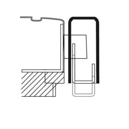 Gâche en applique blanc VACHETTE pour porte à recouvrement - droite - 14708000