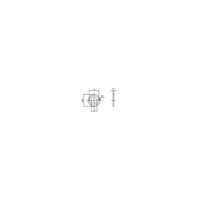 Rosette emboutie type EDF COUILLET Ø20 x 32 x 2.5 mm - ROS2